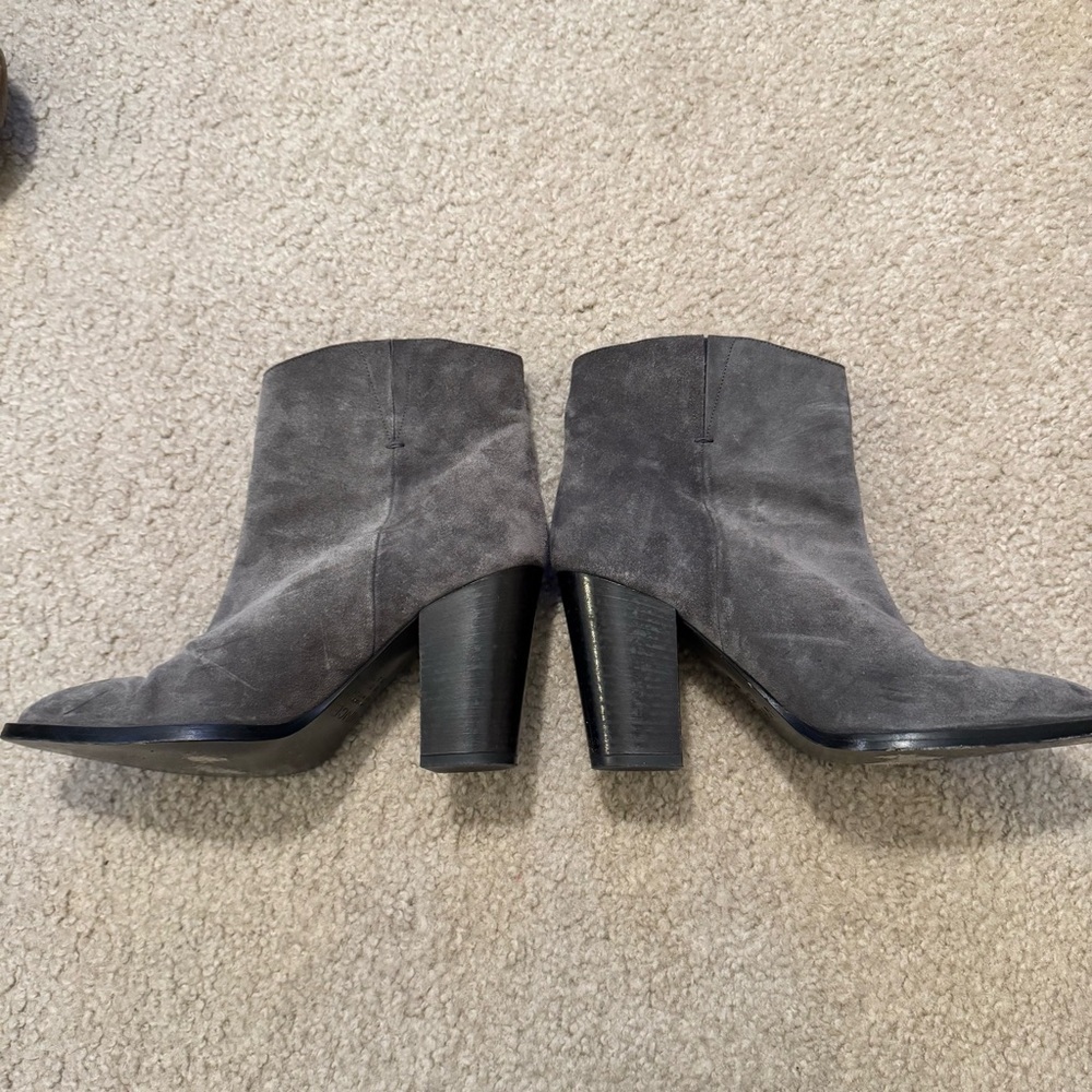 Vince Erving Charcoal Suede Ankle Booties - Picture 3 of 5